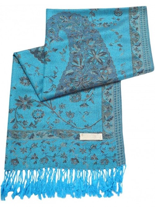 Jammu Design 2 Ply Reversible Pashmina Shawl Scarf Wrap NEW - Turquoise ...