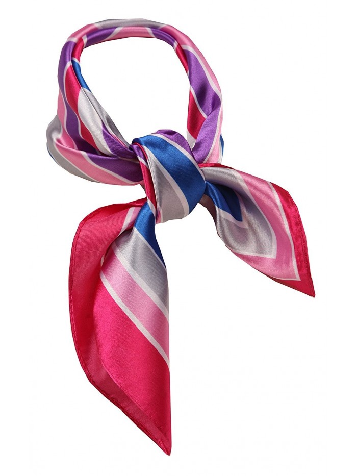 Love Lakeside-Women's Silk Neckerchief Print Square Scarf - Pink Multi - CX126Y3IKD7