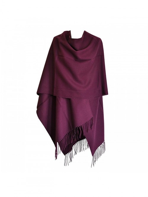 Toutacoo- Large Women's Poncho with Tassels- Ruana. Made In France ...