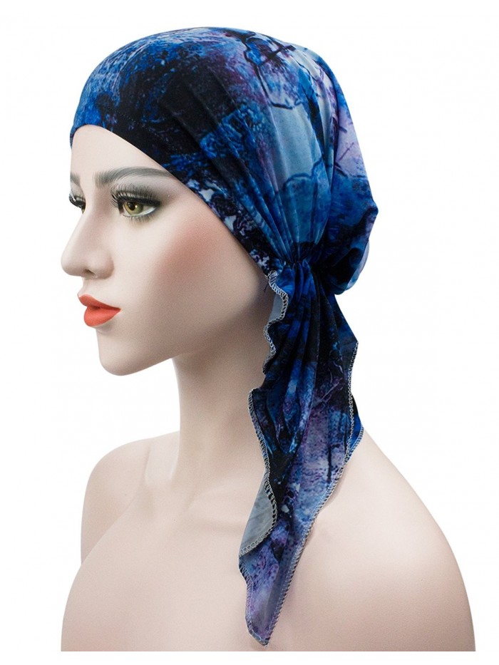 Womens Scarf Pre Tied Chemo Hat Beanie Turban Headwear For Cancer Patients Multicolor 02 2114