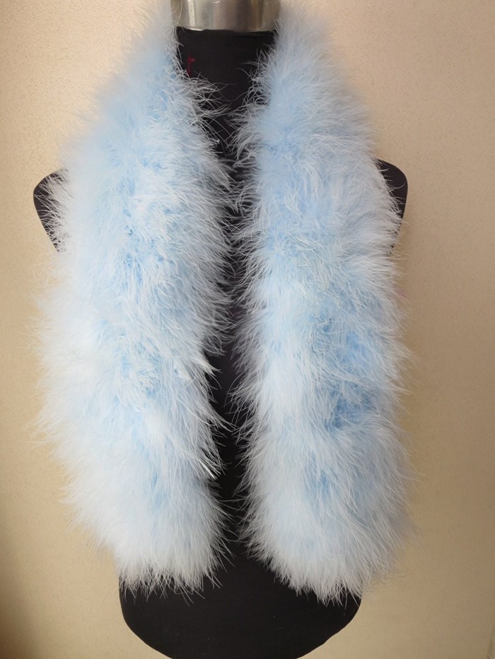 Real Ostrich Feather Fur Scarf Warm fluffy - Light Blue - CJ185UKRIWY