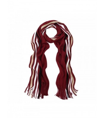 Classic Premium Unisex Striped Winter Knit Fringe Scarf - Different Colors - V6 - CX127NGB60X