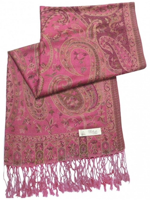 Bangong Design 2 Ply Reversible Shawl Pashmina Scarf Wrap NEW - Pink ...