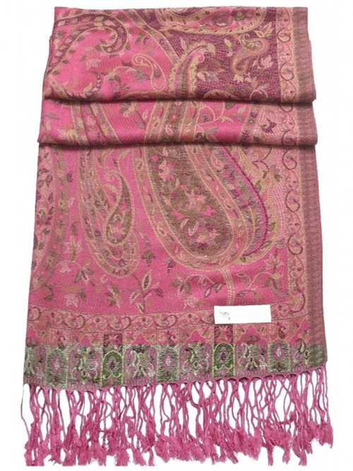 Bangong Design 2 Ply Reversible Shawl Pashmina Scarf Wrap NEW - Pink ...