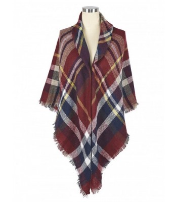 Women's Fashion Long Shawl Tassels Soft Plaid Winter Blanket Scarf ...
