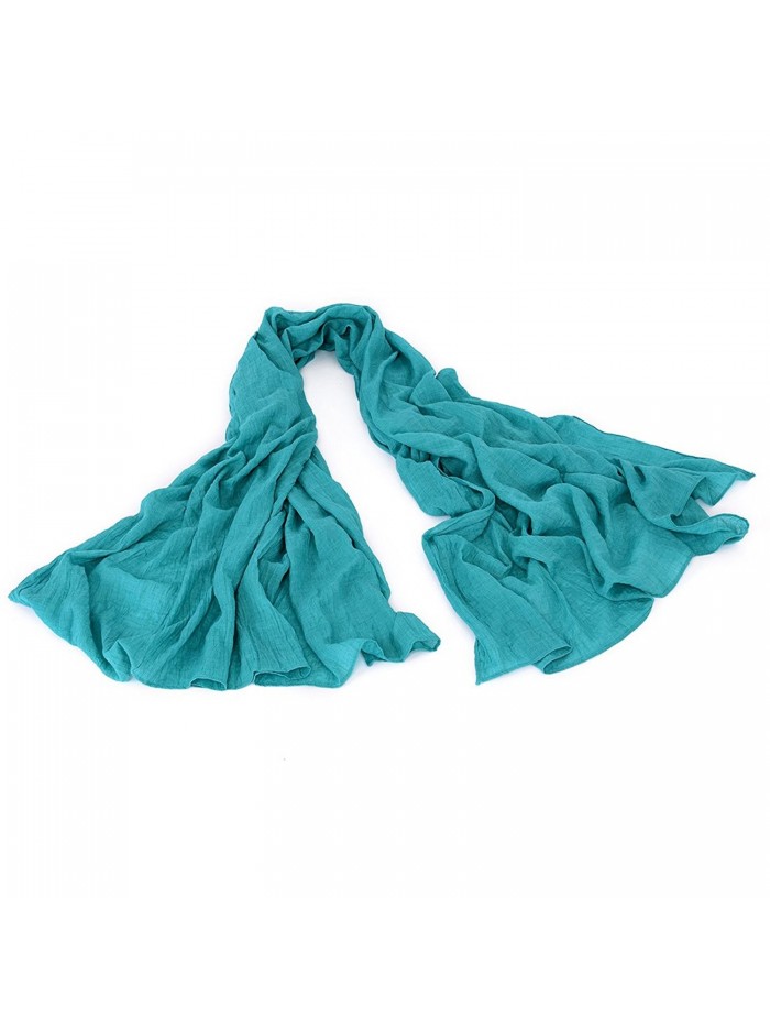 Lightweight Cotton Scarf Shawl Large - Soft Wrap Scarves Oversize Multi Styles - Cotton & Plain - Sky Blue - C711O4RHJSD