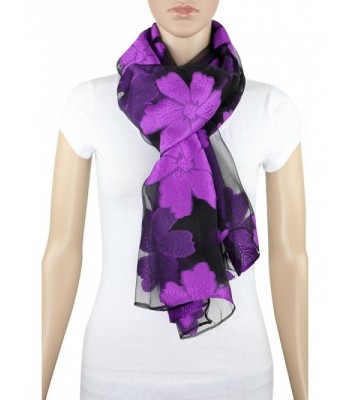 Achillea Lightweight Burnout Embroidered Pattern in Fashion Scarves