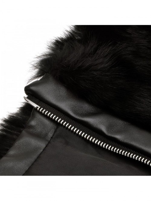Women Luxurious Elegant Simple Rex Rabbit Fur Wrap Shawl with Zipper ...