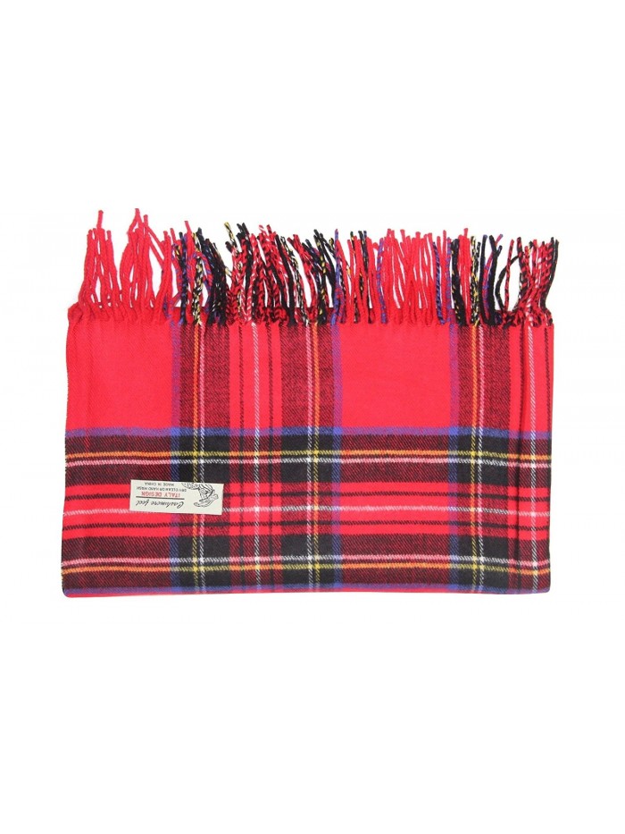 Women Oversized Scottish Clan Tartan Plaid Cashmere Feel Shawl Wrap Winter Scarf Red Tartan 2724