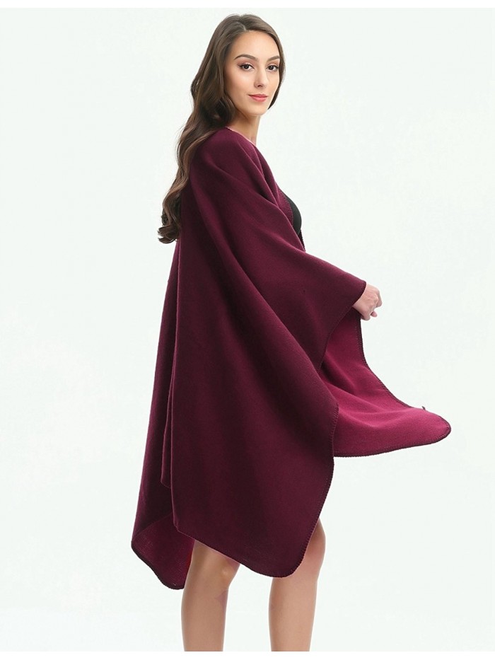 Elegant Open Front Thick Poncho Cape Knit Warm Shawl Wrap for Women ...