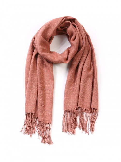 Womens Rich Solid Color Long Soft Winter Scarf - Darksalmon - CW1867YX530