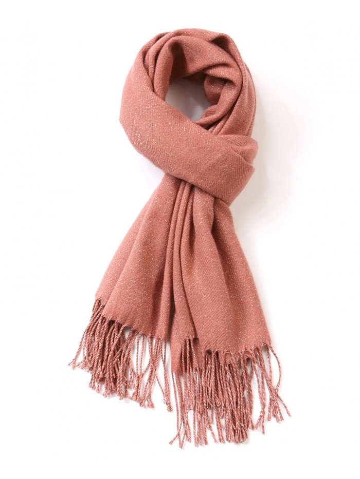 Womens Rich Solid Color Long Soft Winter Scarf - Darksalmon - CW1867YX530