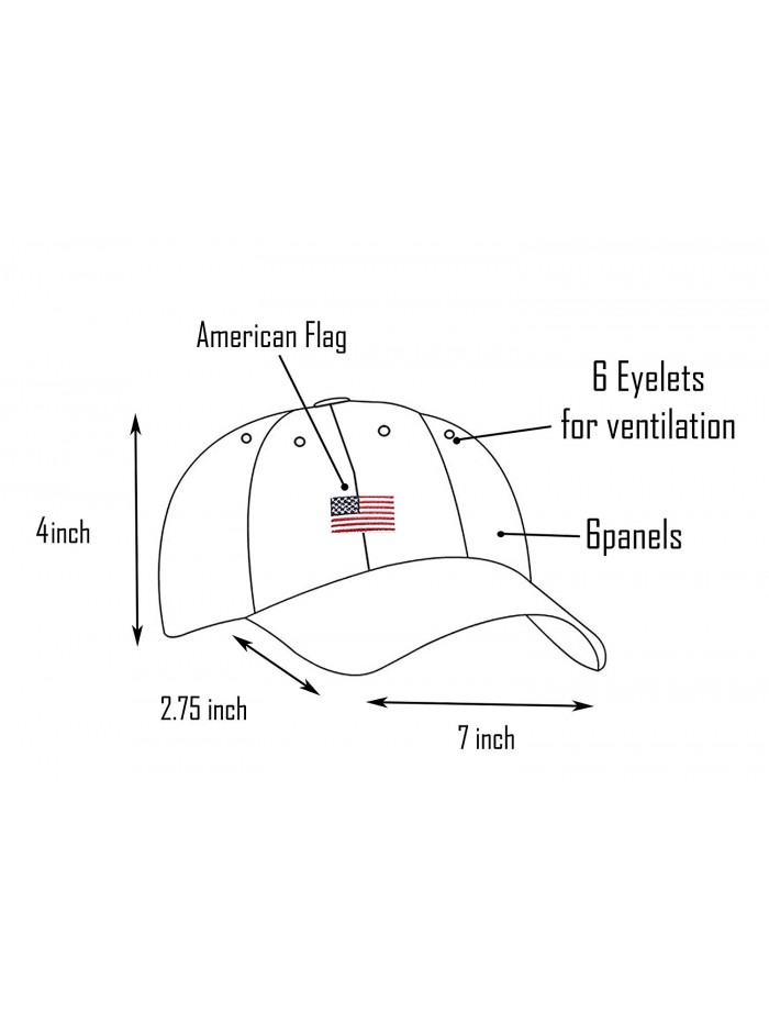 USA American Flag Embroidered 100% Cotton Adjustable Strap Baseball Cap ...