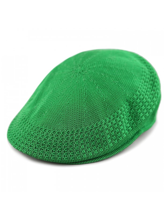 Classic Mesh Newsboy Ivy Golf Cap Hat - Kelly Green - C81868Z5KXY