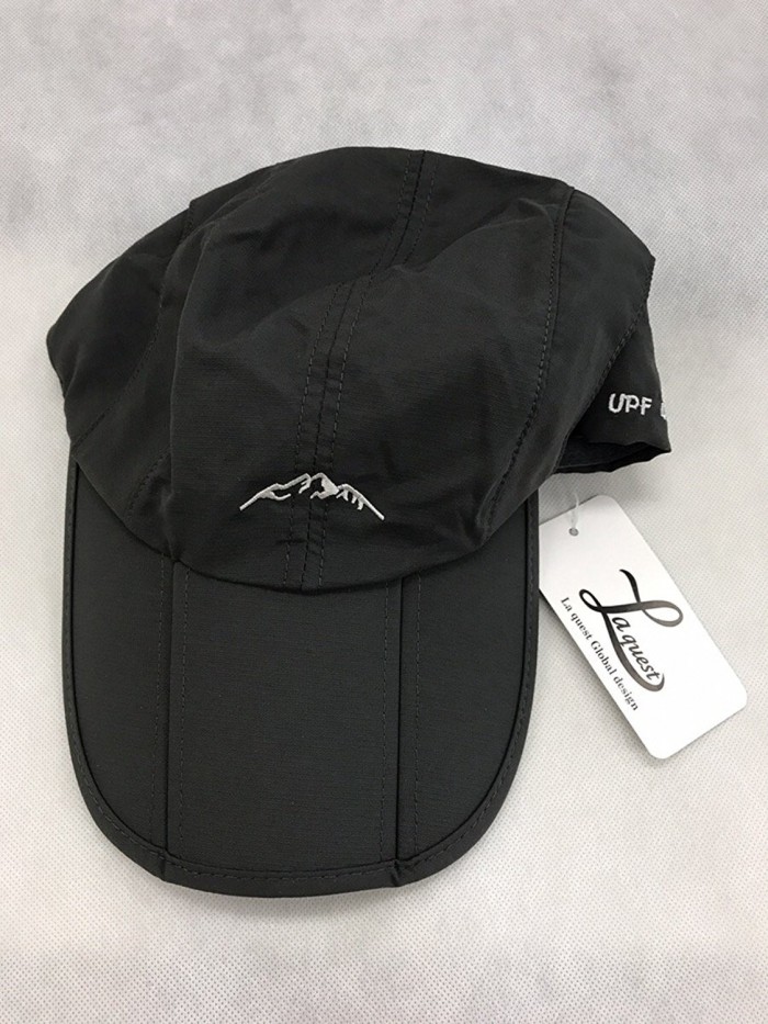 Sun Hat Packable Cap Long Bill Water Repellent Finish - Black - CL1829ZRD4L