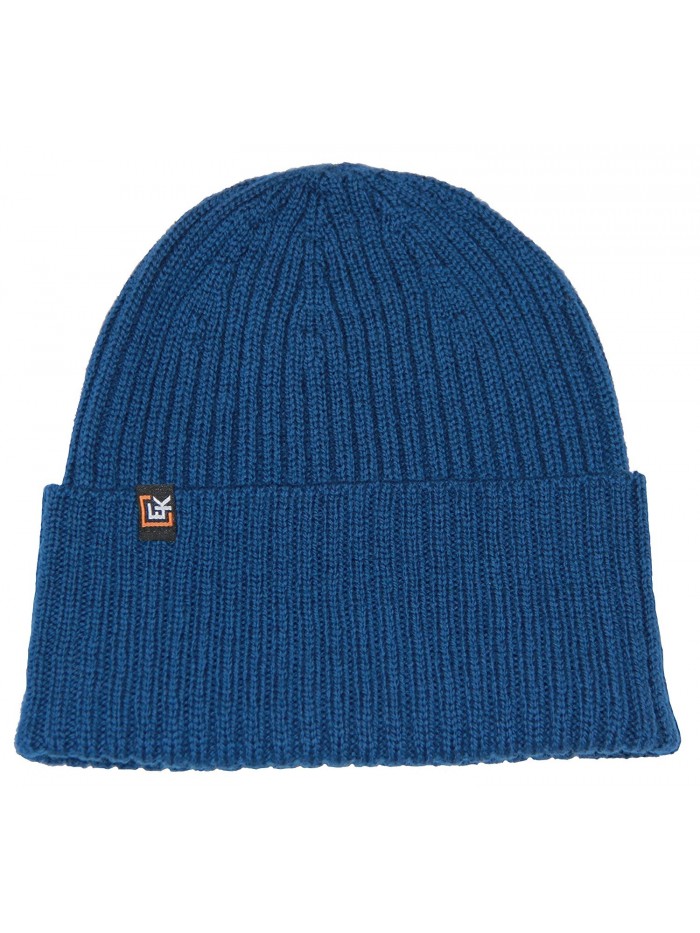 Men's or Women's 100% Wool Rib Knit Beanie Hat - Williamsburg Blue ...