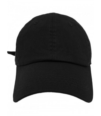 Classic Washed Cotton Baseball Dad Hat Cap Iron Buckle Strap - Black - CB187DSNYIH