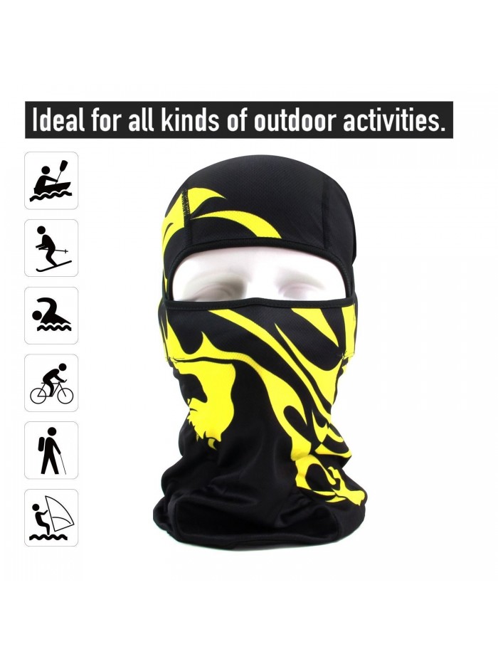 Balaclava Face Mask- Motorcycle Mask - Ski Mask - Fishing Mask - UV Hood -  Black-Yellow - CQ17YUELLK0