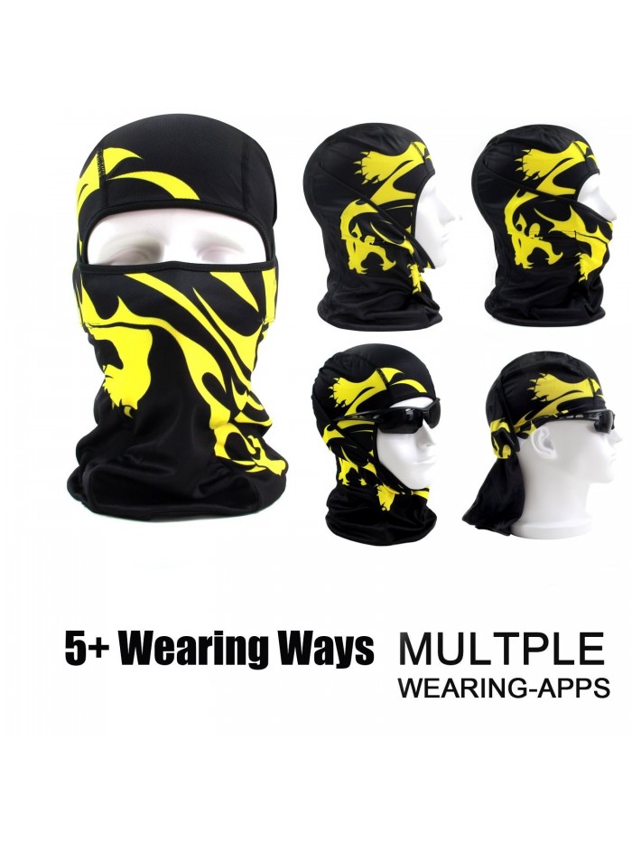 Balaclava Face Mask- Motorcycle Mask - Ski Mask - Fishing Mask - UV Hood -  Black-Yellow - CQ17YUELLK0