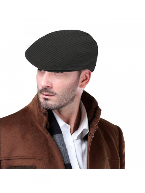 Men's Premium 100% Wool Classic IVY newsboy Collection Hat - Black ...