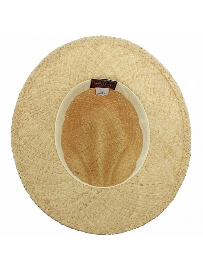 Men's Natural Raffia With Palm Tree/Pineapple Trim Safari Hat - CU12FYH8ZHP