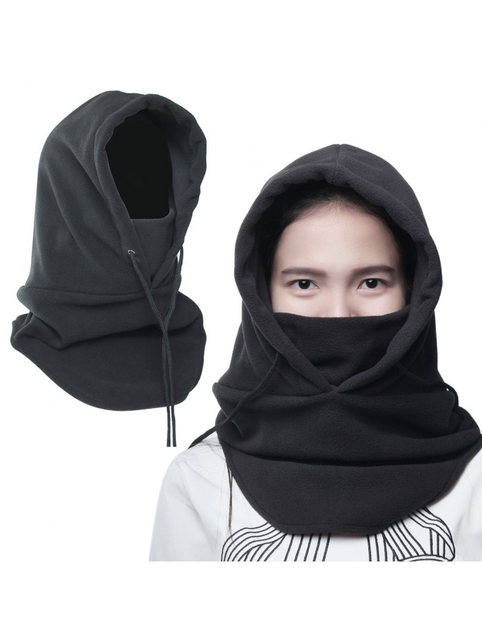Balaclava Thicken Warm Hat Fleece Hood Ski Face Cover Mask- Black ...