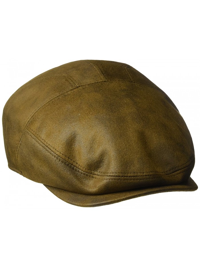 Men's Faux Ultra-Suede Leather New Shape IVY Hat - Distressed Rust ...
