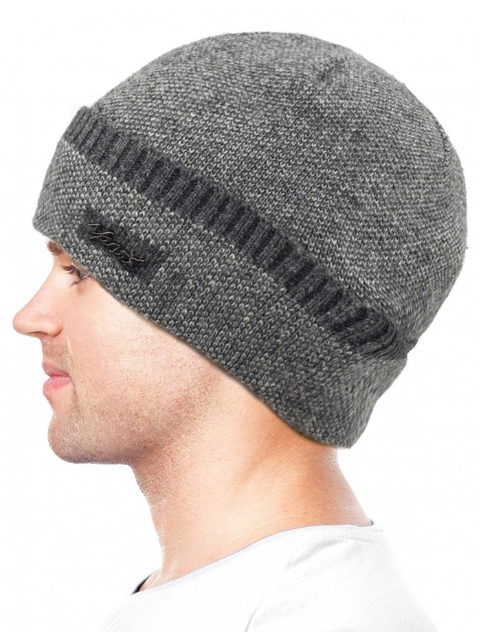 Men's Wool Blend Knit Beanie Hat - Super Soft & Warm Velour Lined ...