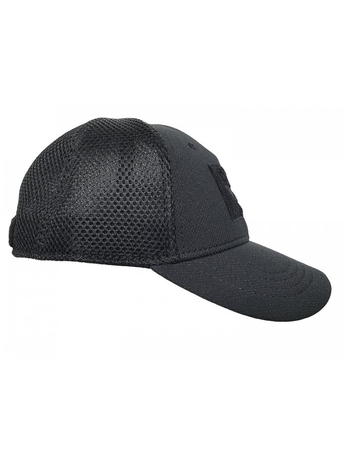 Condor Flex Mesh Cap- Black + Flag & Warrior Patch- Fitted Tactical ...