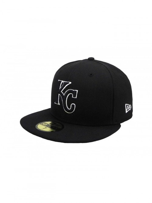 59Fifty Hat MLB Kansas City Royals Black/White Fitted Headwear Cap ...