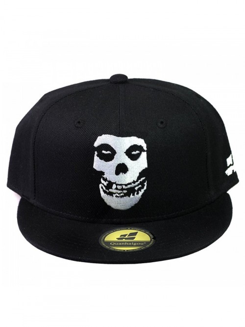 Skull Skeleton Baseball Cap- Men Solid Flat Bill Adjustable Snapback ...