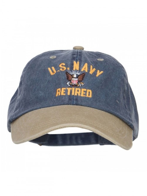 US Navy Retired Military Embroidered Two Tone Cap - Navy Khaki ...