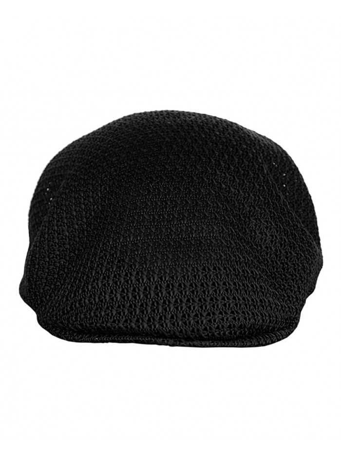 Unisex Duck Bill Mesh Weaved Newsboy Ivy Cap Black CU17YI8YGU8