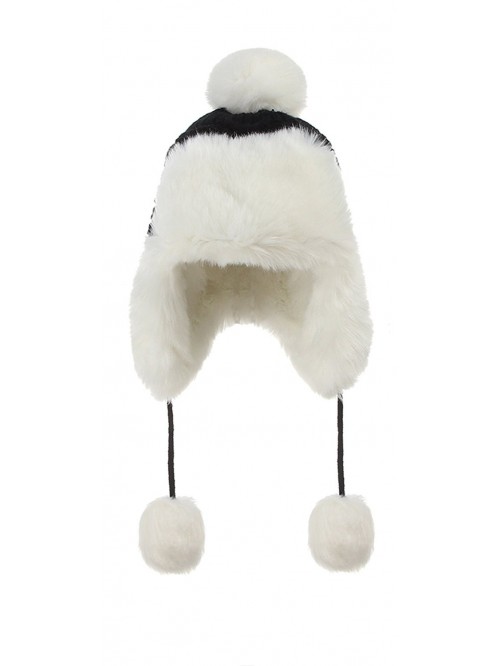 Women's Chunky Slouchy Earflap Beanie Pom Ball Hat Fuzzy Ski Cap ...