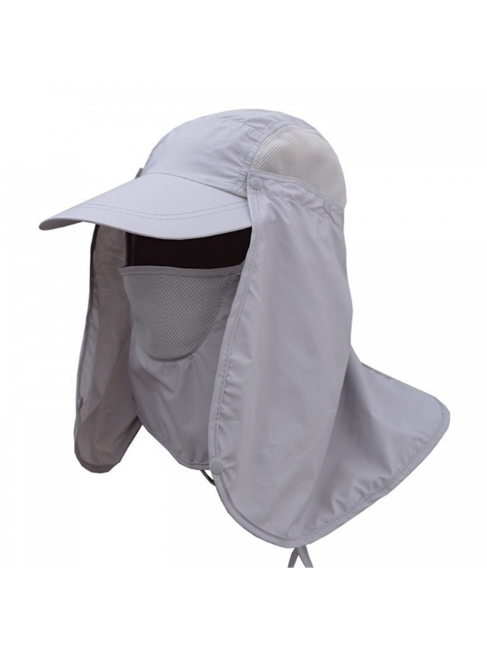 Men's Fishing Camo Hat Gardening Outdoor Sun Cap - 360° Uv Protection Light  Grey - C218C37MM92