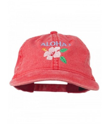 Hawaii Flower Aloha Embroidered Washed