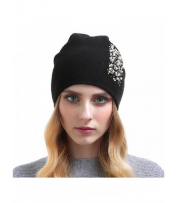 Womens Cashmere Hats Rhinestones Oversized