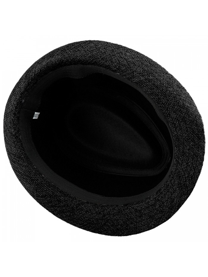 Fedora Hats for Women Men-Braid Straw Short Brim Jazz Panama Cap