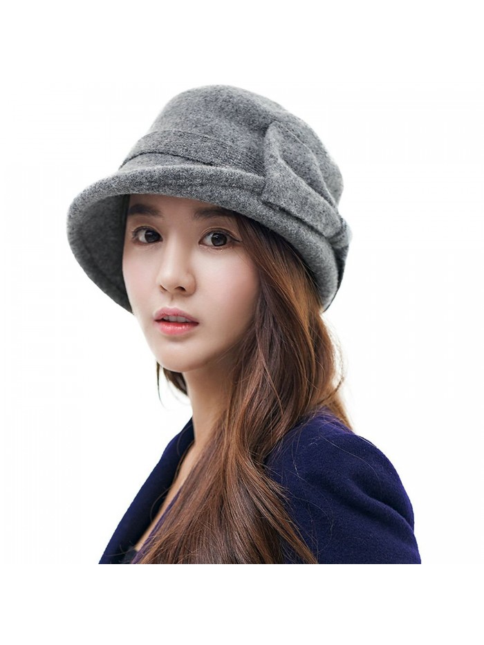 Womens 1920s Vintage Wool Felt Cloche Bucket Bowler Hat Winter ...