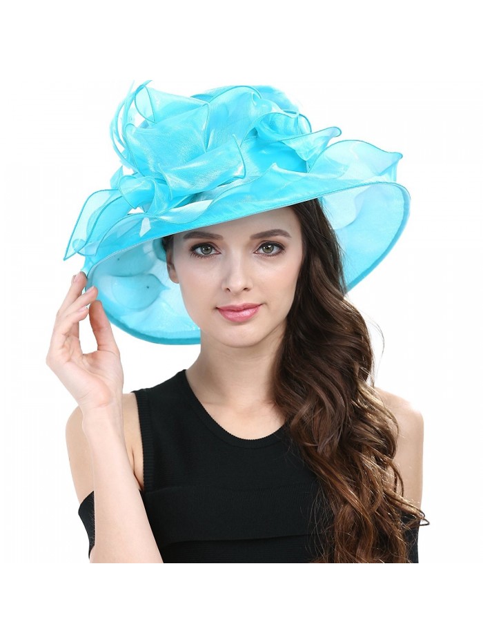 Janey&Rubbins Women's Kentucky Derby Tea Party Church Fascinator Lace Hats S1502 - Cyan - CH126XOLHY1