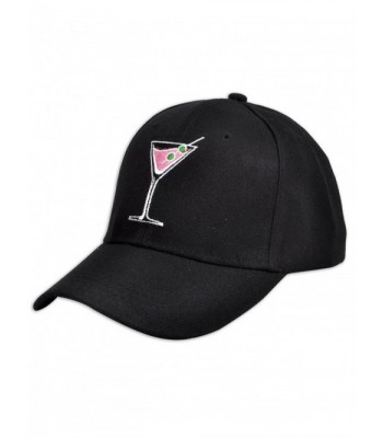 Martini Drink Cocktail Embroidered Baseball Cap - C512DSGRVXD