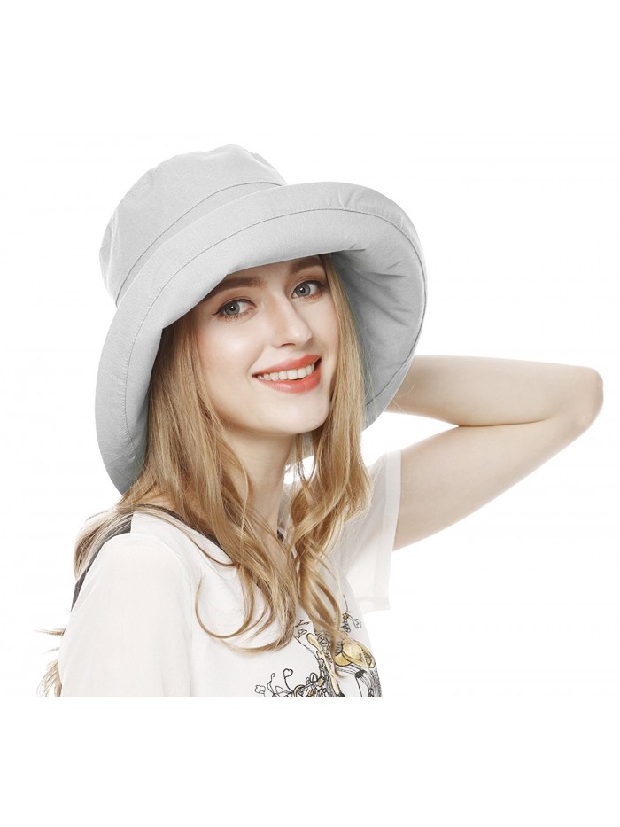 Womens Cotton Big Brim Hat Summer Beach Hat With Fold Up Brim Beige C512dgzqe0h