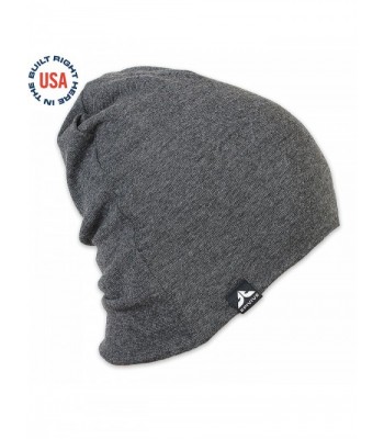 Men & Women Slouchy Knit Beanie Hat Made in the USA - Dark Grey ...