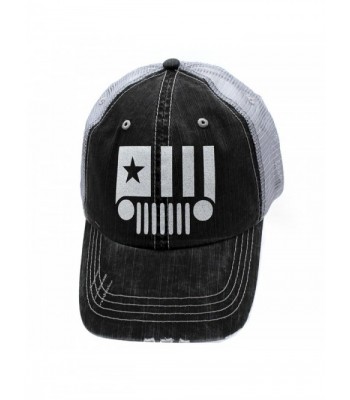 Jeep Starter Glittering Trucker Style Cap Hat Grey Grey White - CU12NH7CGXH