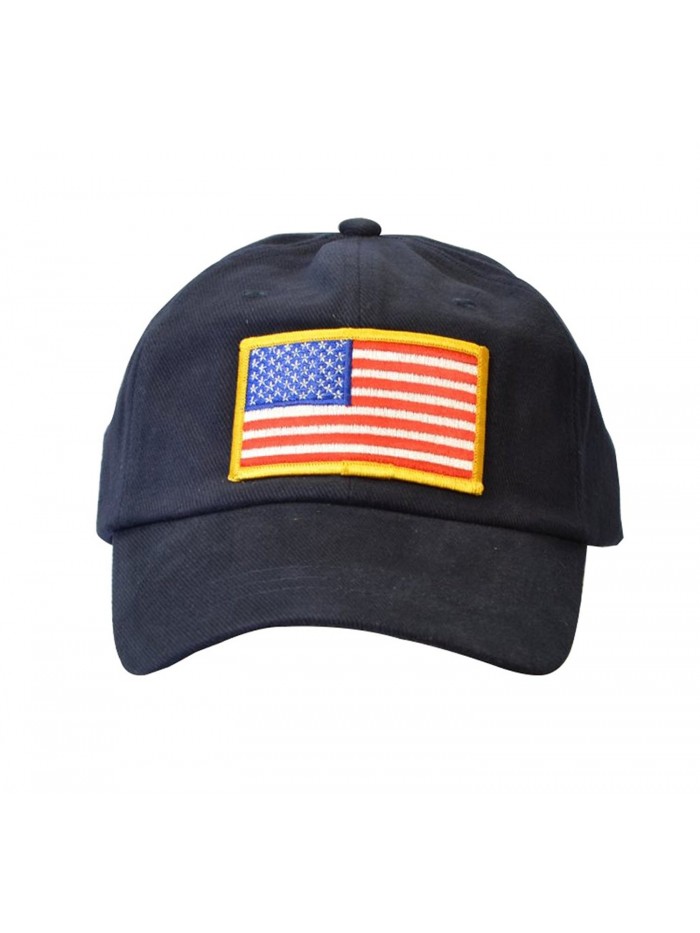 USA Flag Embroidered Baseball Cap Cotton American Flag Patch Cap - Navy ...