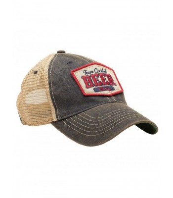 TEAM COCKTAIL Beer Thirty Mesh Trucker Hat - Navy Hat (Red w/Navy) - C311MX8M5QV