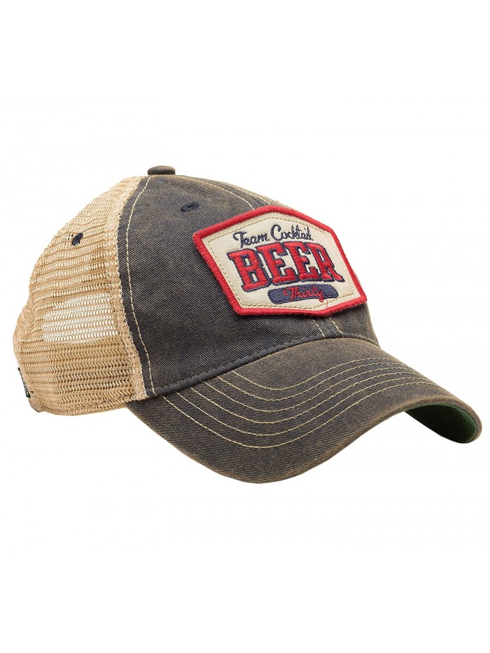 TEAM COCKTAIL Beer Thirty Mesh Trucker Hat - Navy Hat (Red w/Navy) - C311MX8M5QV