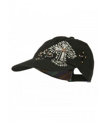 Sequin and Glitter Cross Baseball Cap - Black - C711VSYE13B