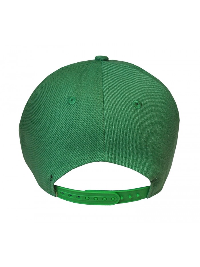 Plain Green Flat Peak SnapBack Baseball Cap - C0119P50MPV